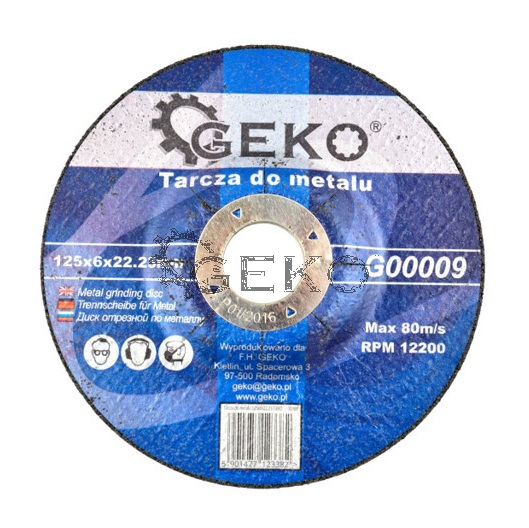 Geko 125x6x22,23 fém tisztítókorong