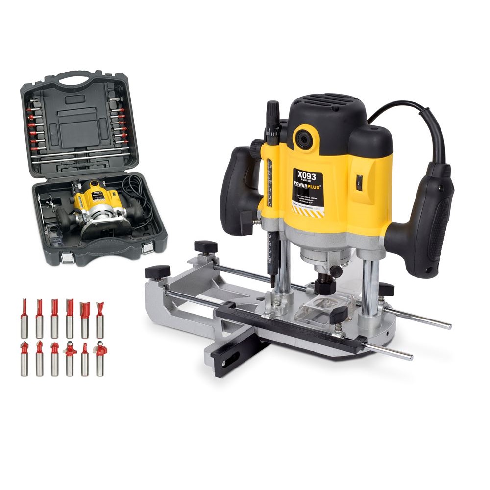 PowerPlus felsőmaró 1500W + 12 db marófej