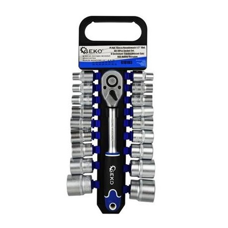 Geko 19 részes dugókulcs készlet 1/2" 8-32mm