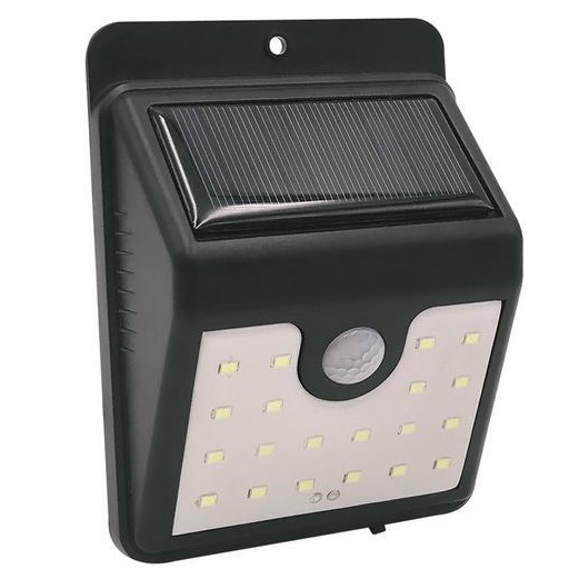 STR napelemes solár lámpa, mozgásérzékelővel, 20 Led/ 100lm