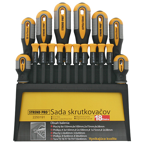 STR csavarhúzókészlet 18 db-os, tartóval