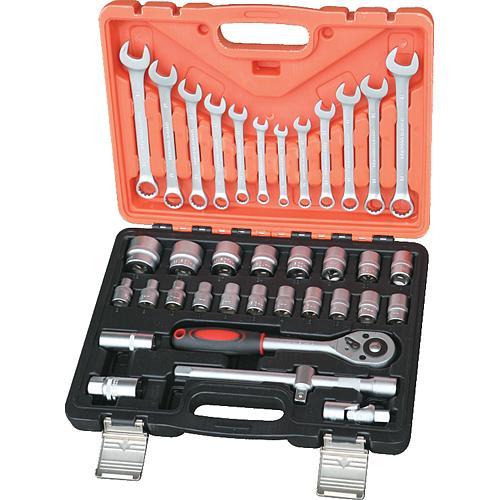 STR villáskulcs készlet 8-19mm- és dugókulcs készlet 1/2" , 37 r