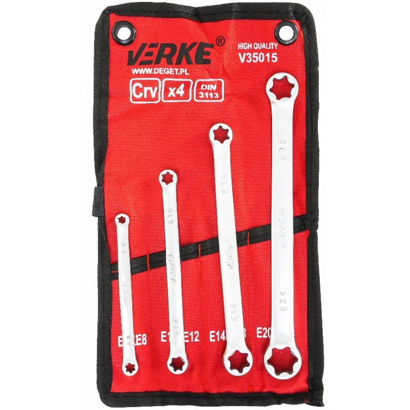Verke 4 részes torx-csillagkulcs készlet E6-E24
