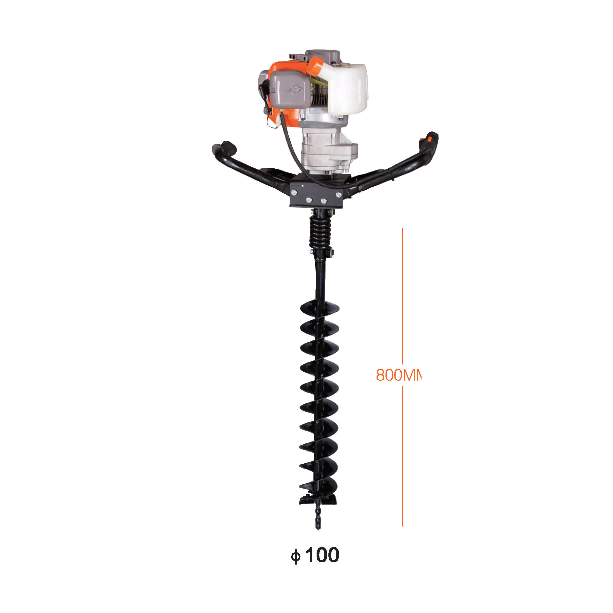 Kasei benzines talajfúró, 1db 100mm-es fúrószárral