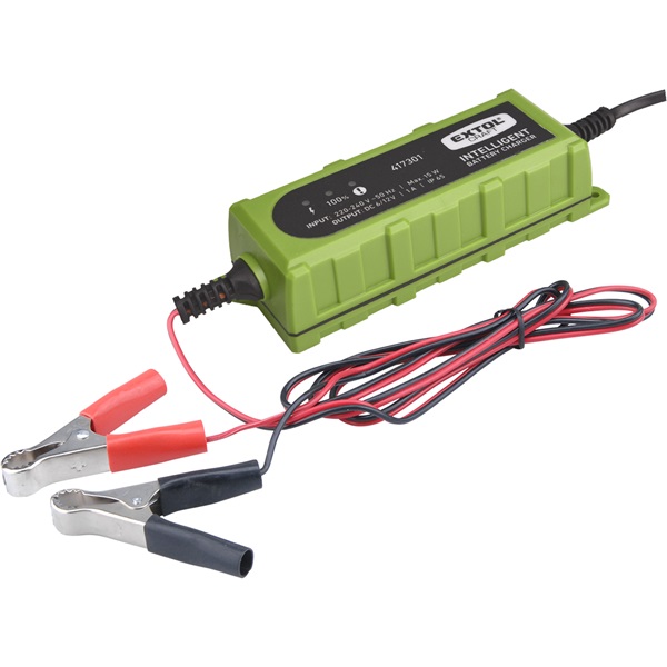 Extol mikroprocesszoros autós akkutöltő, 1 A, 6-12V