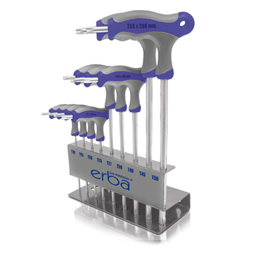 Erba 10 részes profi torx készlet fali tartóval