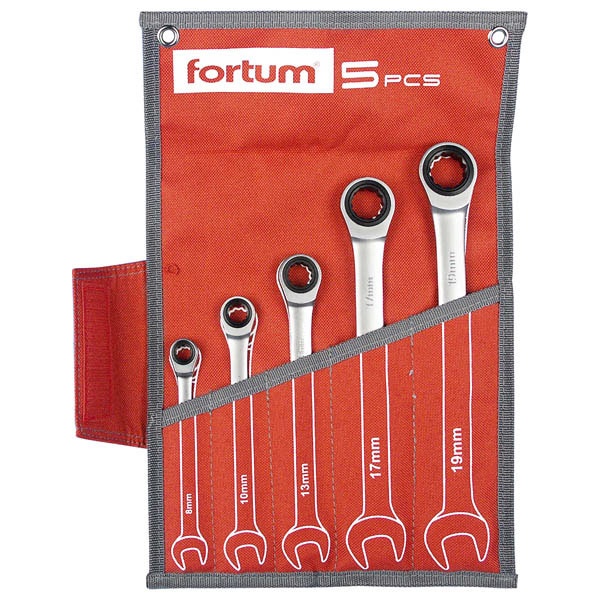 Fortum racsnis csillag-villáskulcs klt., 5 részes, 72 fog