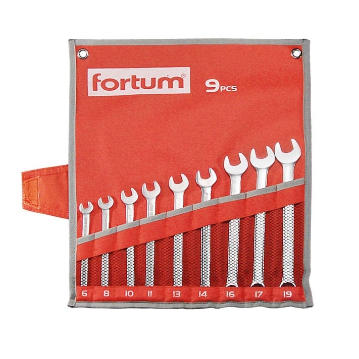 Fortum 9 részes csillag-villás kulcs készlet 6-19mm