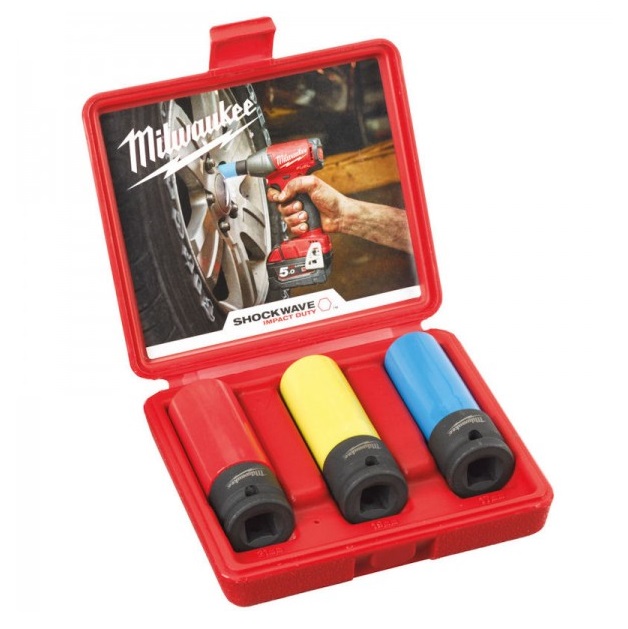 Milwaukee 3 db-os dugófej készlet, alufelnihez, 17-19-21mm