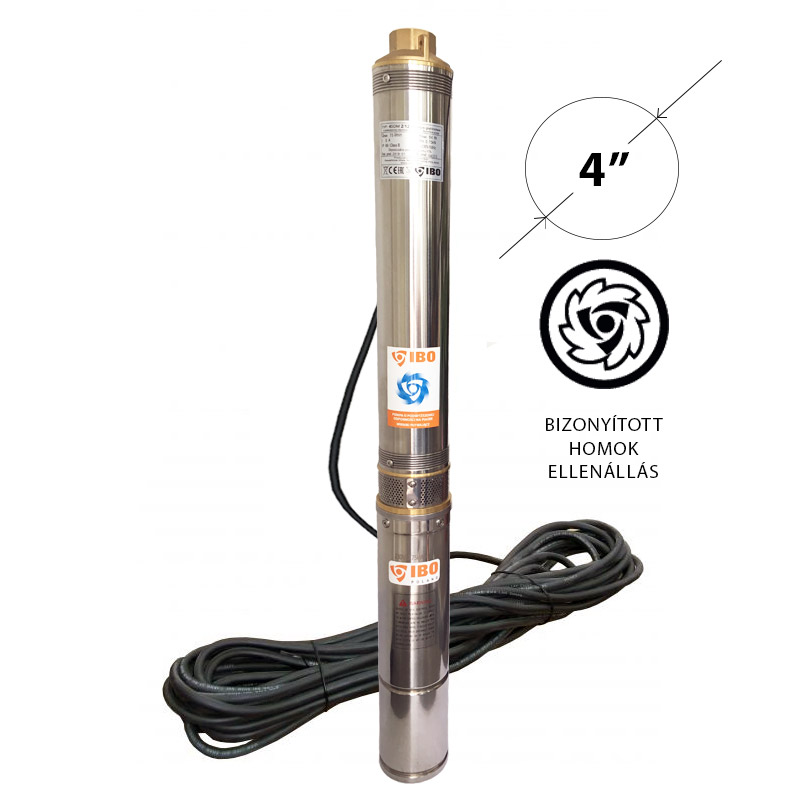 IBO csőkút szivattyú 4" homoktűrő 750W 4800L/óra