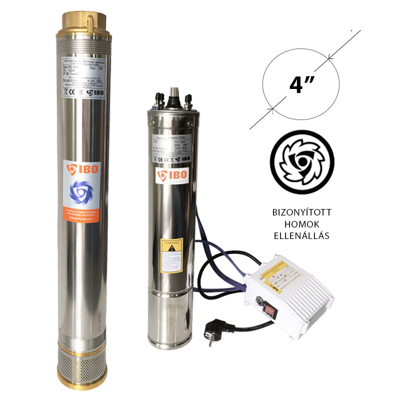 IBO csőkút szivattyú 4" homoktűrő 1500W 9720L/óra