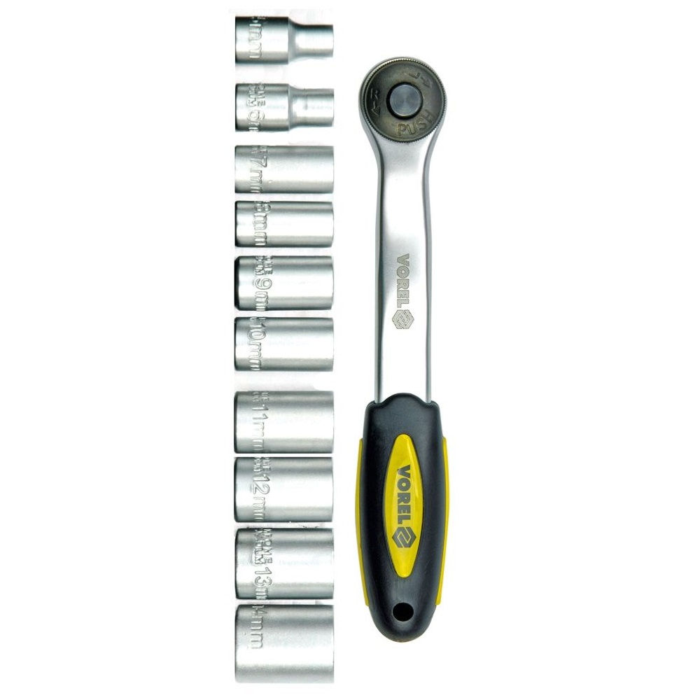 Vorel 11 részes racsnis dugókulcsklt. 1/2" 10-24mm