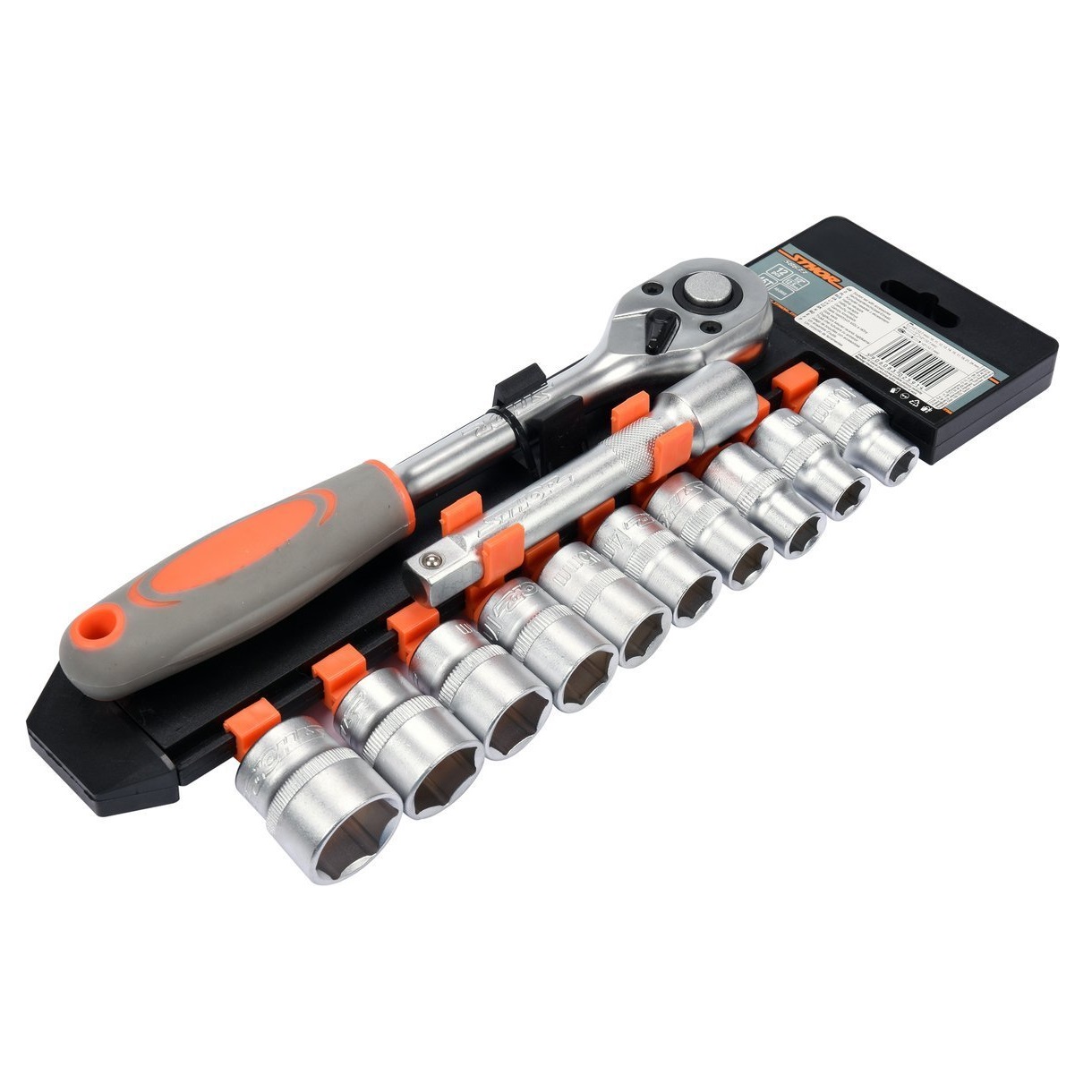 STHOR 12 részes racsnis dugókulcsklt. 1/2" 10-24mm