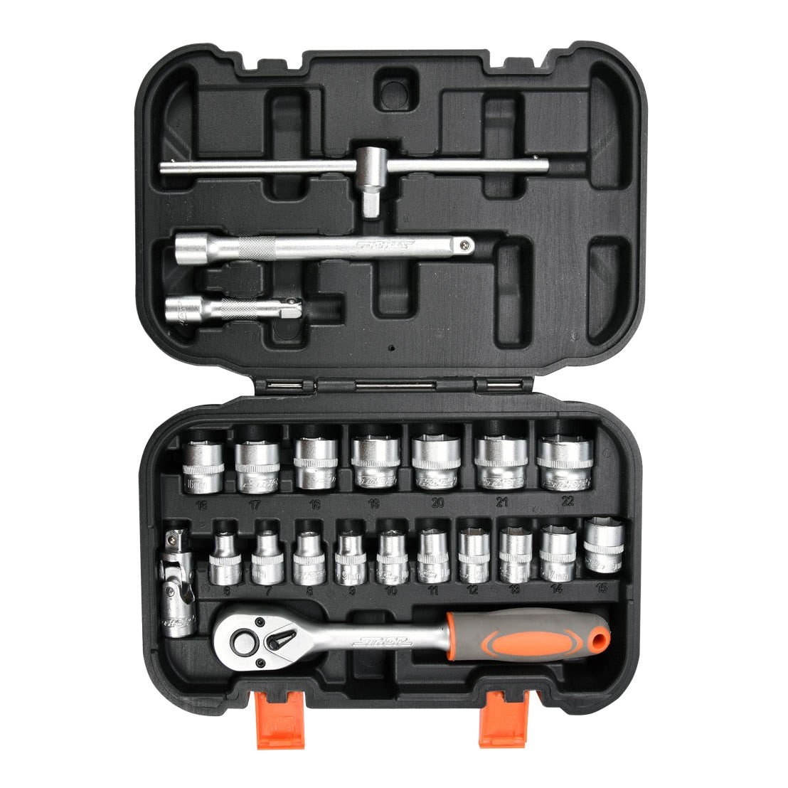 STHOR dugókulcs készlet 22 részes, 3/8" racsnis 6-22mm