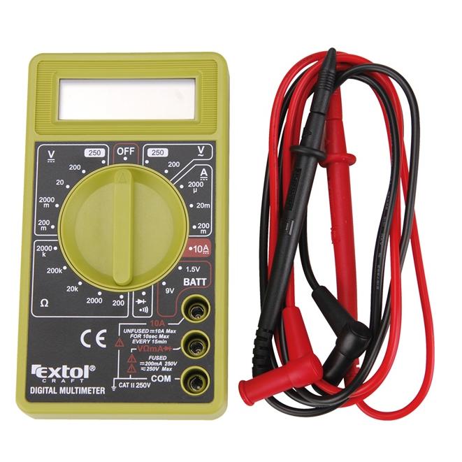 Extol Craft digitális multiméter; Amper/Volt/Ohm mérő