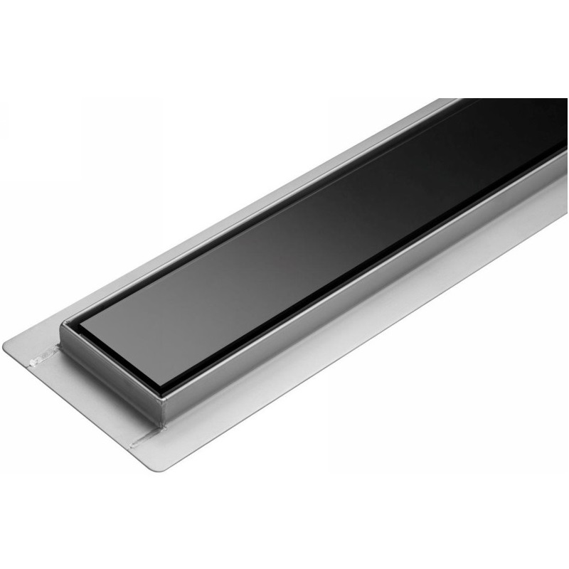 FALA Black Glass Inox zuhanylefolyó 80cm