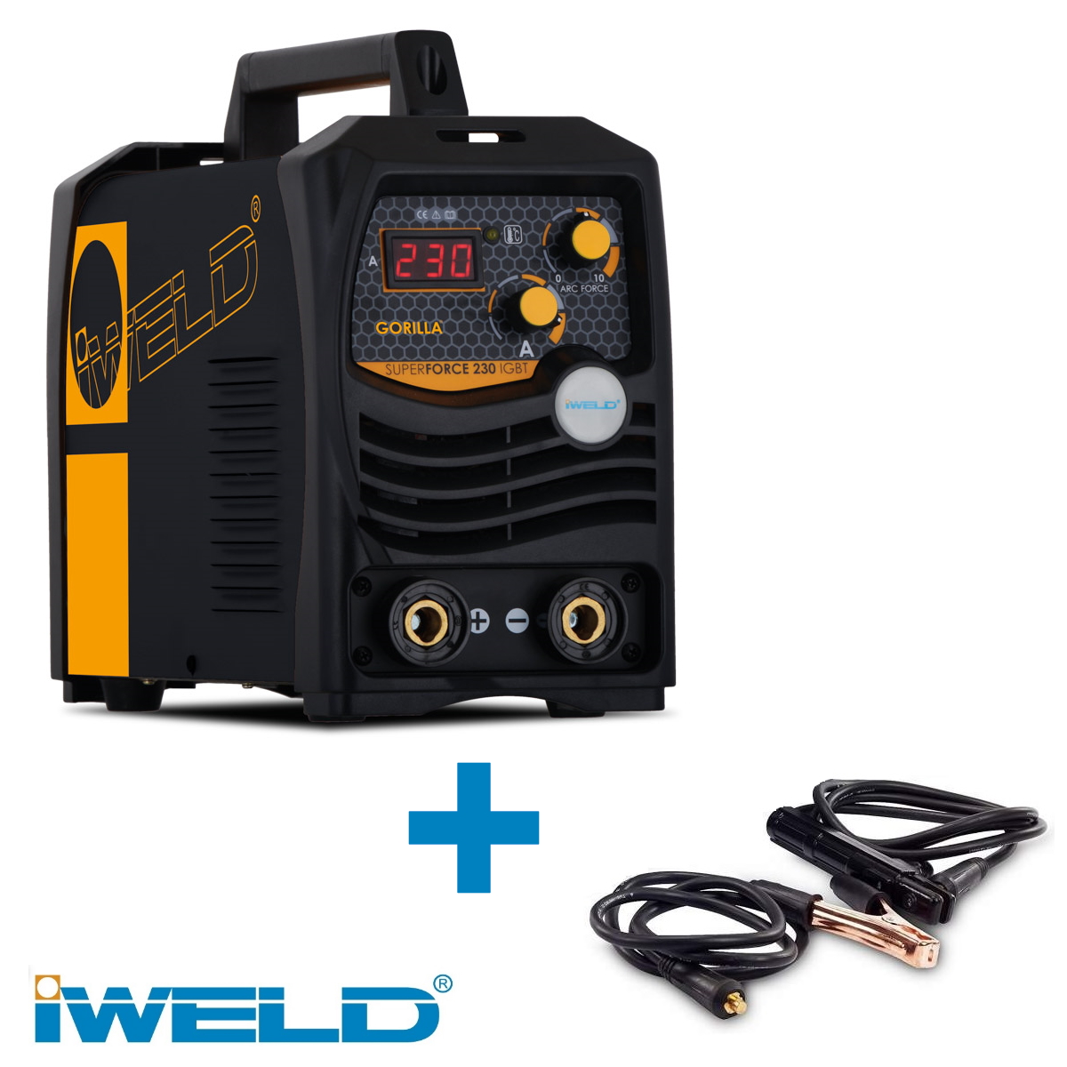 Iweld Gorilla 215 Amperos inverteres hegesztő + munkakábelek