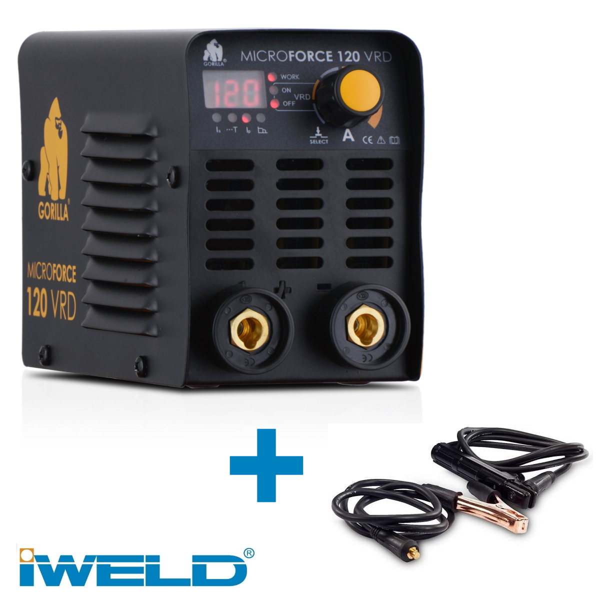 Iweld Gorilla Micro 110 Amperos inverteres MMA hegesztő + munkakábel