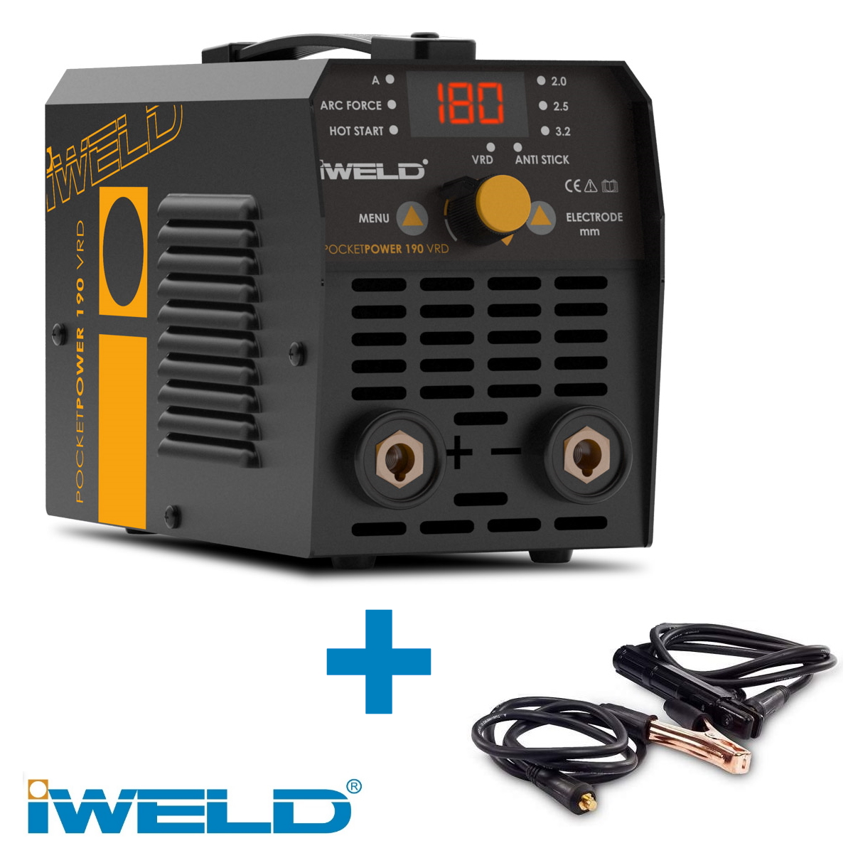 Iweld Gorilla 180 Amperos inverteres MMA hegesztő + munkakábelek