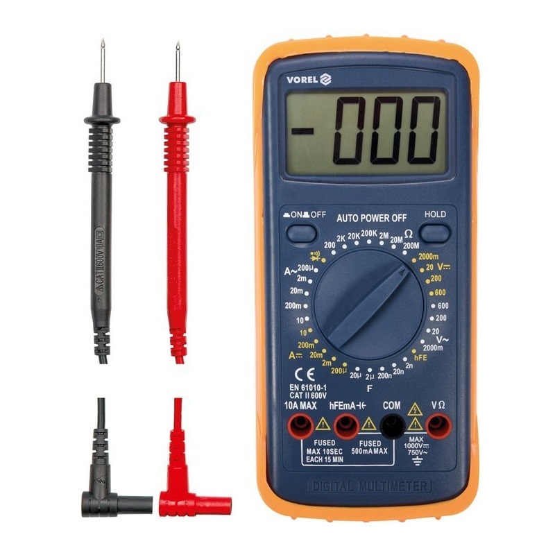 Vorel digitális multiméter, amper-volt-ohm mérő, hangjelzéssel