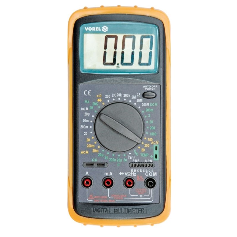 Vorel digitális multiméter, amper-volt-ohm mérő, hőmérő