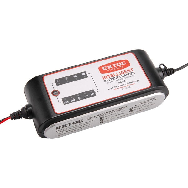 Extol Craft mikroprocesszoros akkutöltő 6/12V, 8 Amp, 4-160Ah