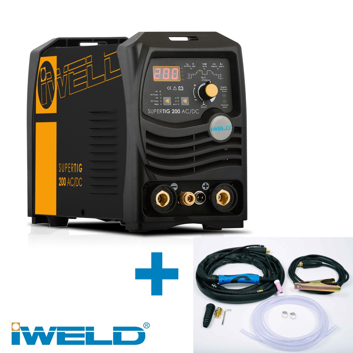 Iweld Gorilla Supertig AC/DC 200 A-os inverteres hegesztő + tartozék