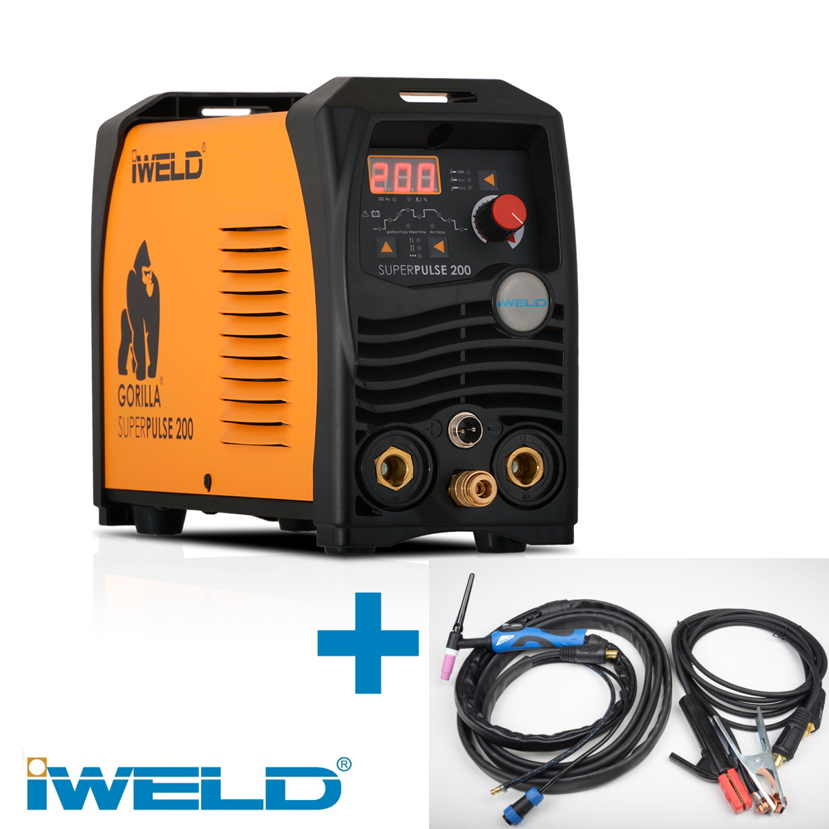 Iweld Gorilla Superpulse 200 A-os inverteres hegesztő + tartozékok