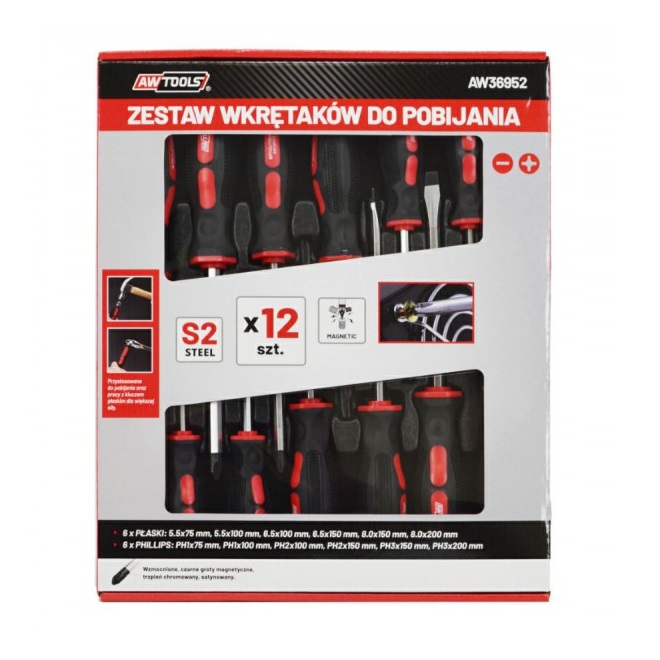AW Tools 12 részes csavarhúzó készlet