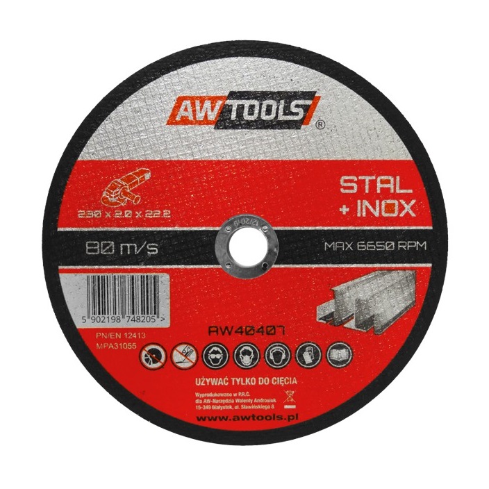 AW Tools INOX fémvágó korong 115x 1x 22,23 mm