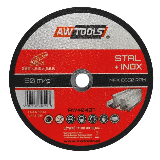 AW Tools INOX fémvágó korong 125x 1x 22,23 mm