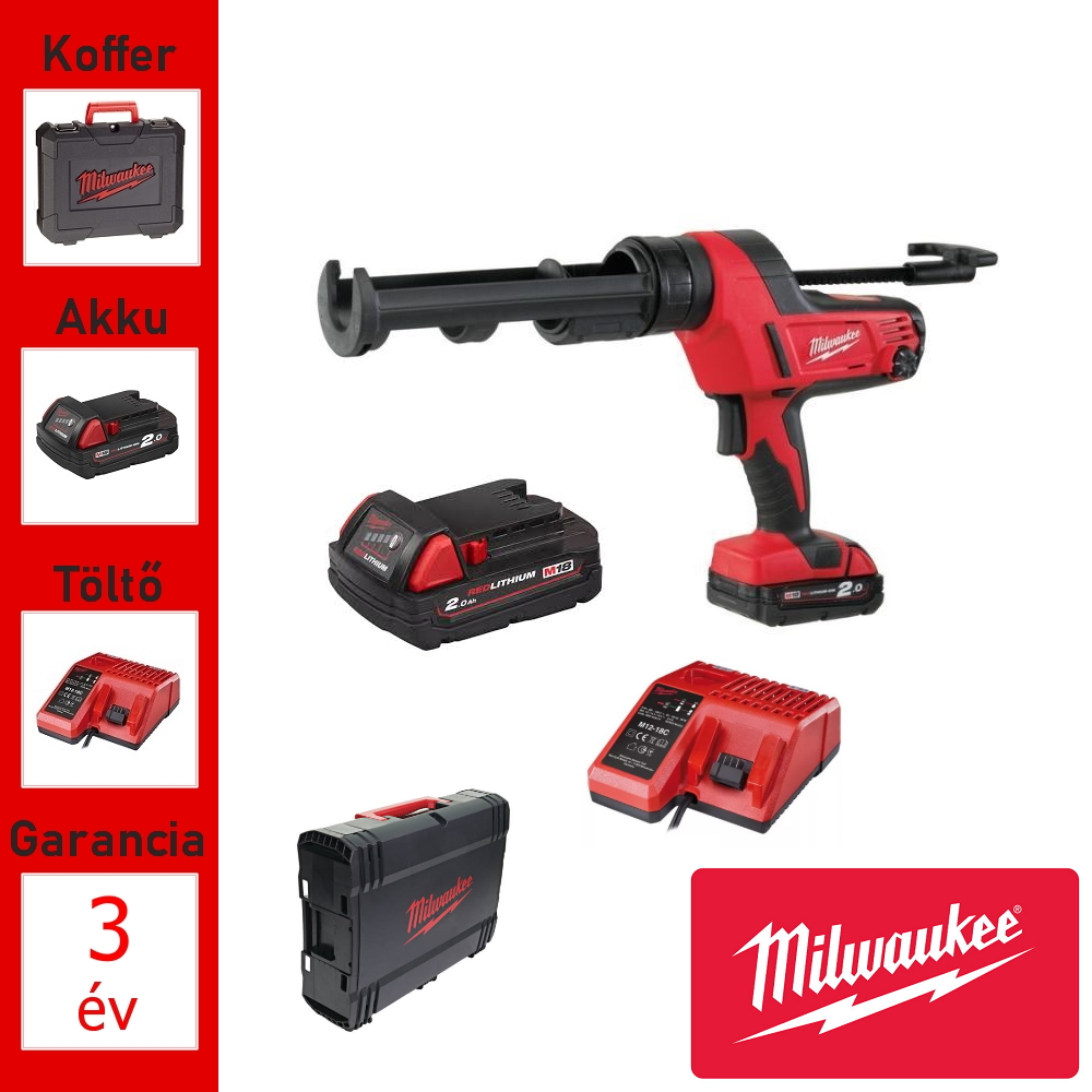 Milwaukee 18V akkus kinyomópisztoly géptest + akku, töltő, koffer