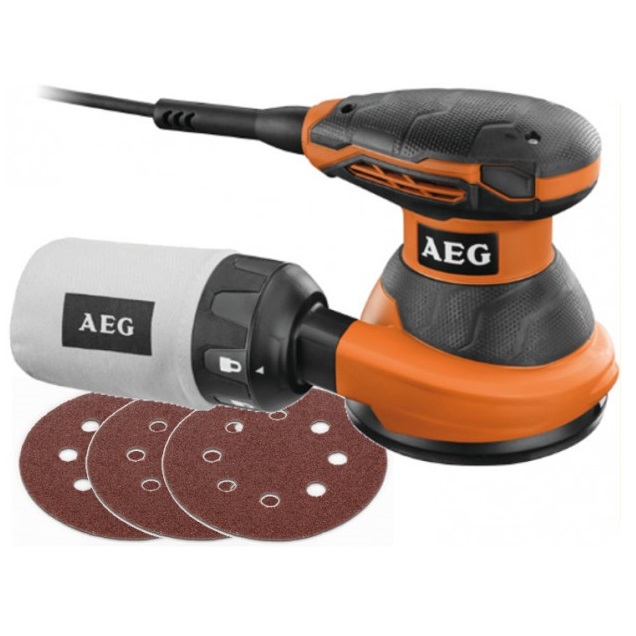 AEG elektromos excenter csiszoló 300W + 3db papír