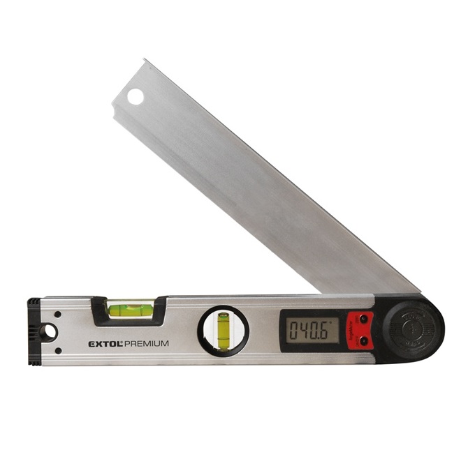 Extol Premium LCD kijelzős szögmérő, vízmérték 305mm