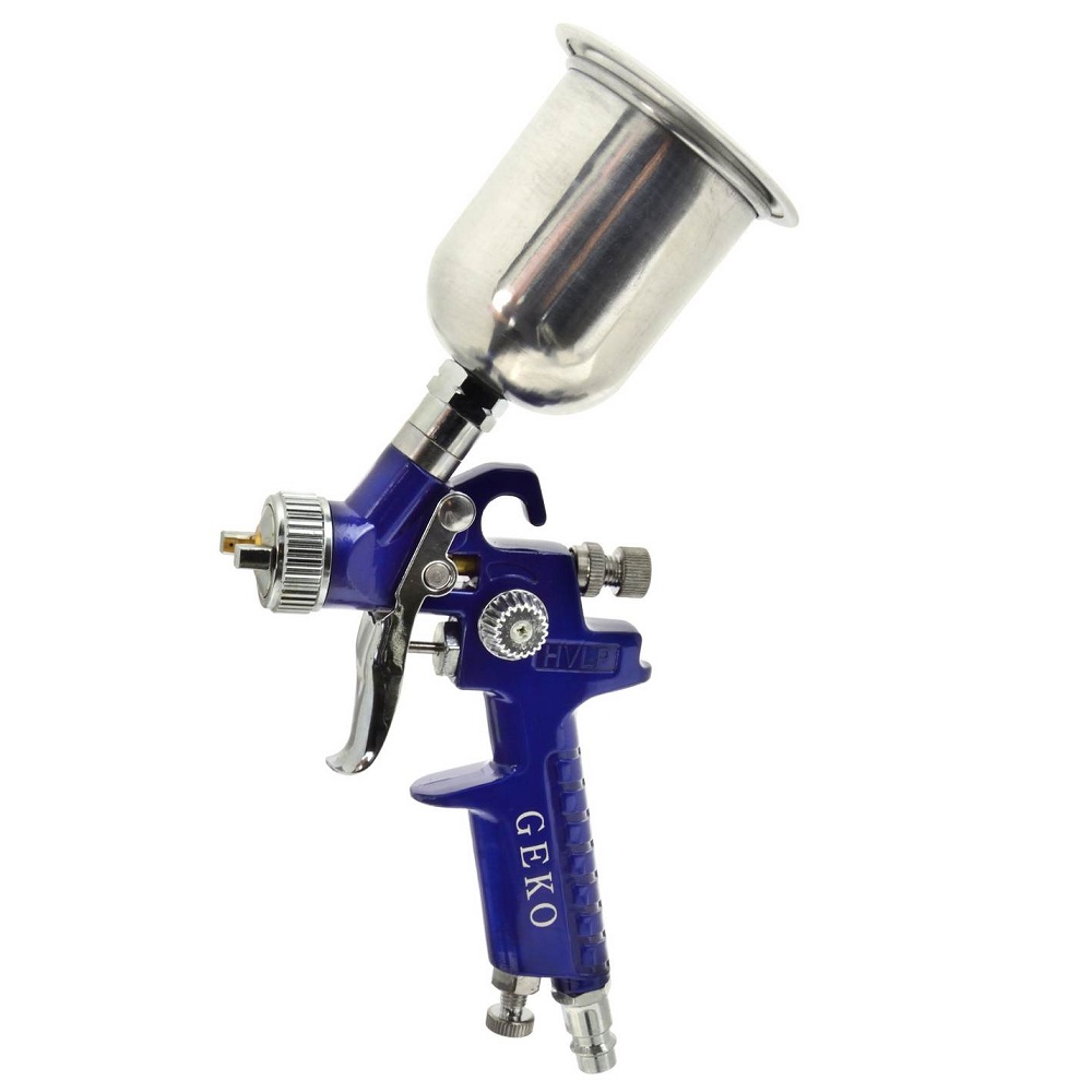 Geko HVLP felsőtartályos festékszóró 150ml/0,8mm, acéllemez tartállyal