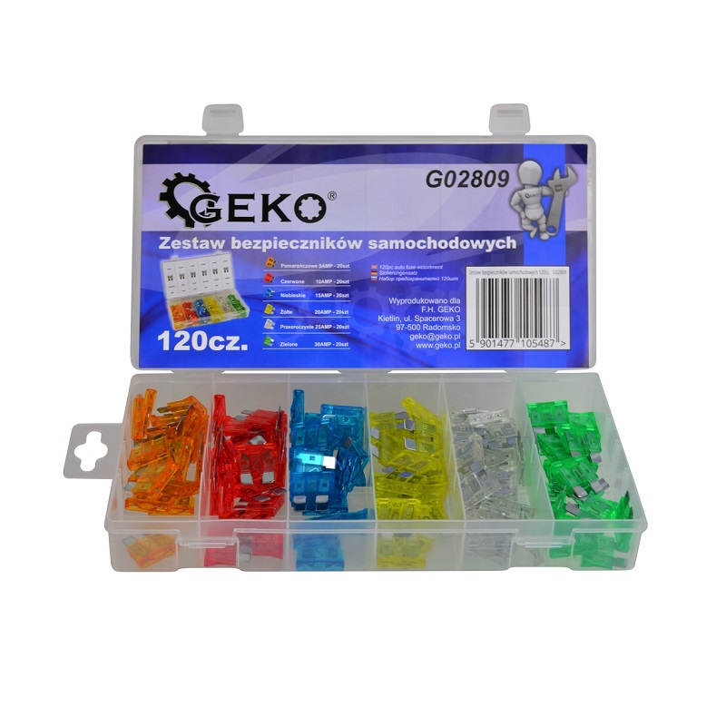 Geko Autós biztosíték 120db-os készlet