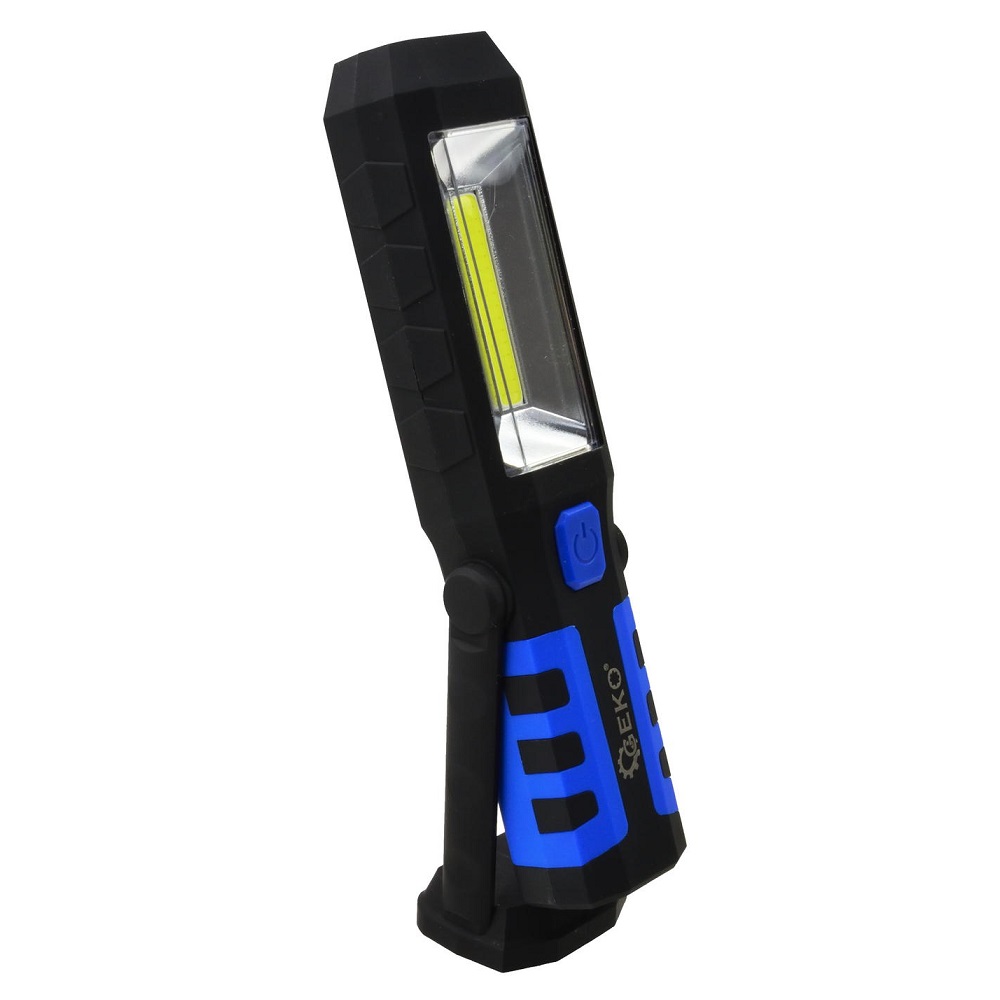 Geko COB LED szerelőlámpa 230/12V, 3W, 2.8Ah Li-ion+USB töltő