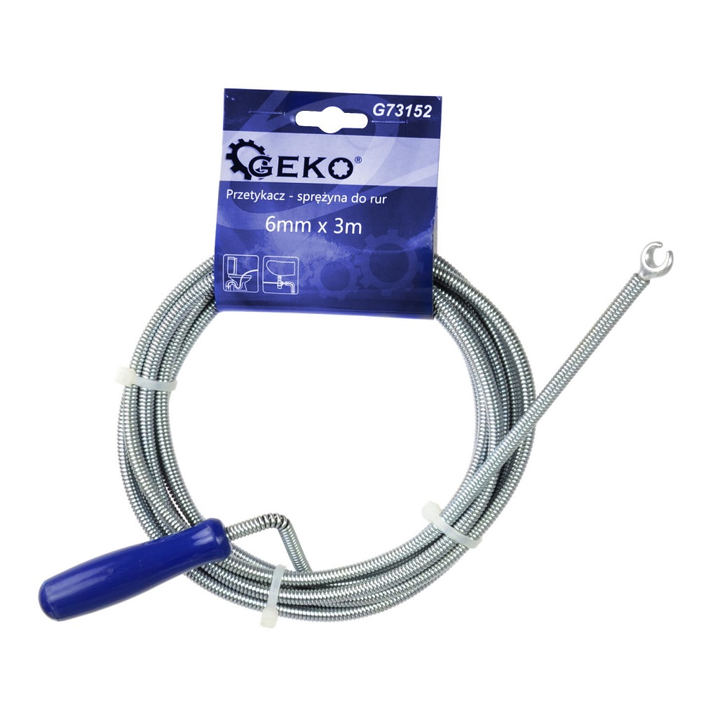 Geko csőtisztító spirál horoggal 3m x 6mm