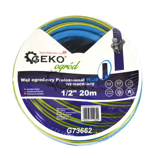 Geko csavarodás mentes locsoló tömlő kék-sárga 1/2"-os 20m