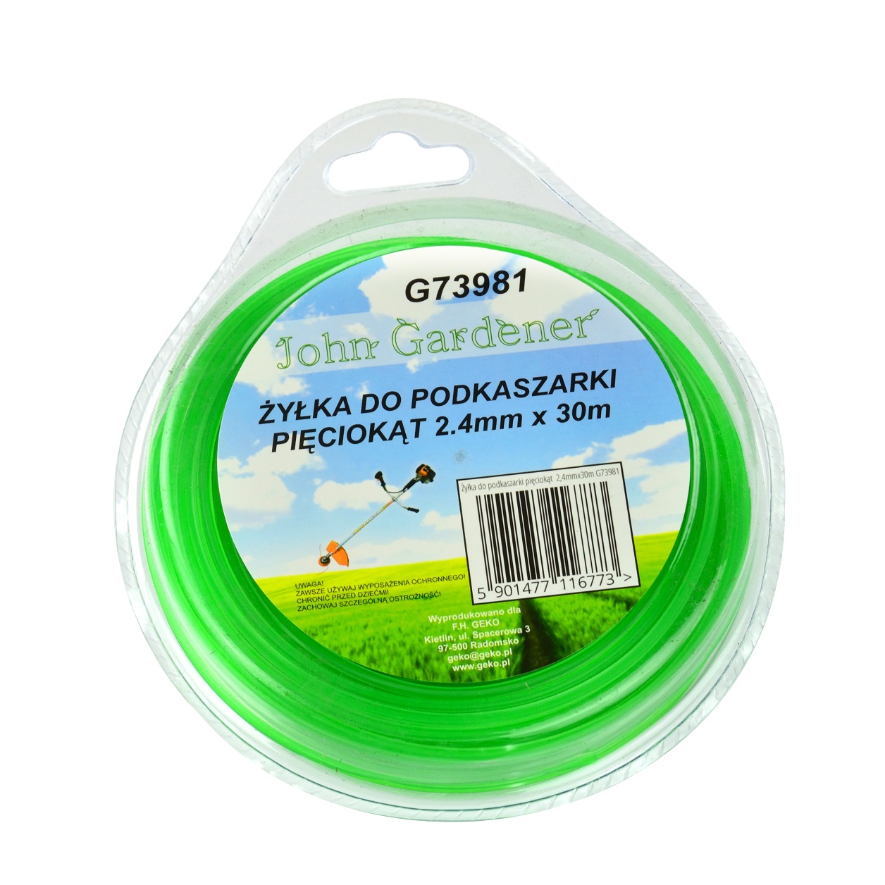 Geko fűkasza damil 30m/ 2.4 mm négyzet keresztmetszetű