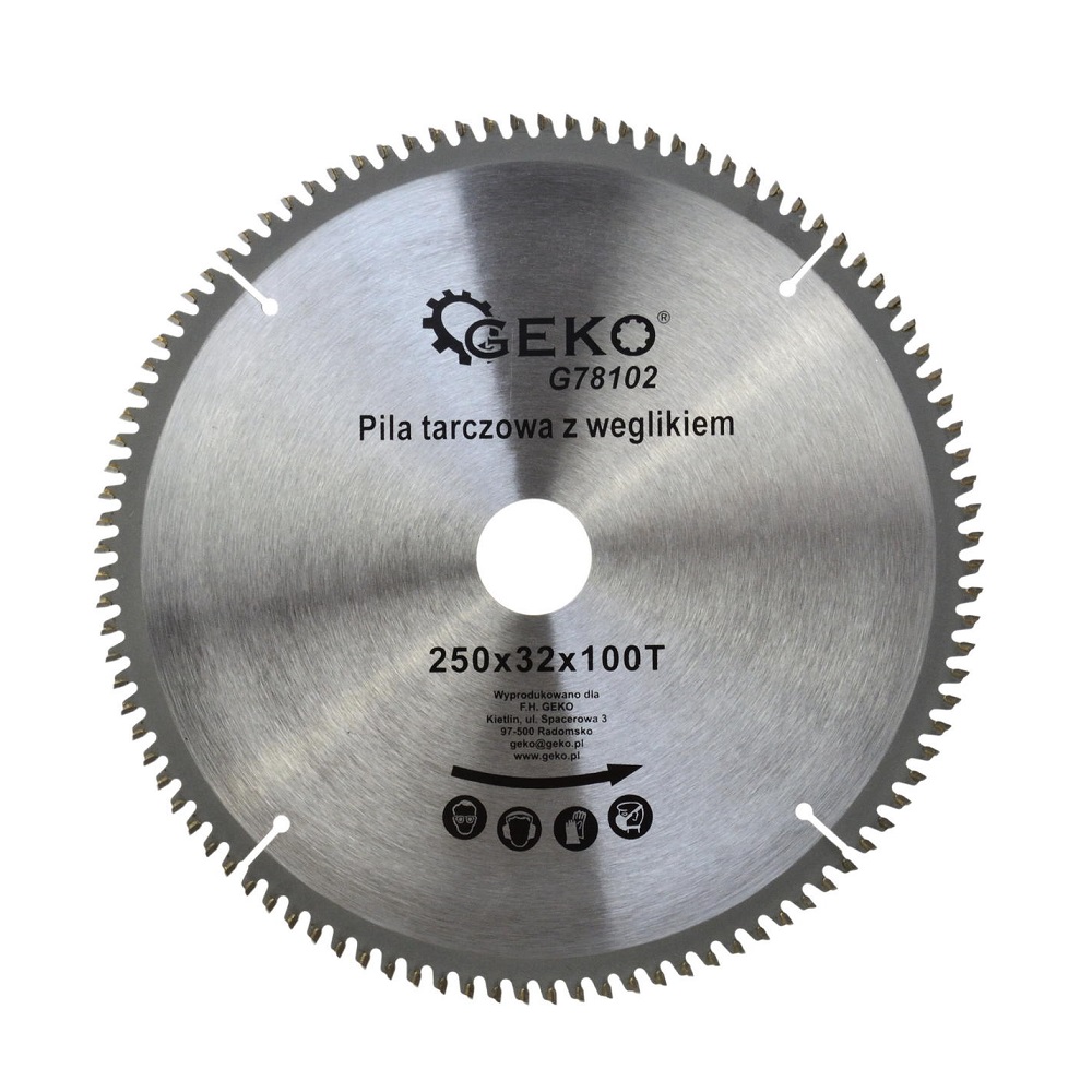 GEKO körfűrészlap színesfémekhez 250x32mm 100T