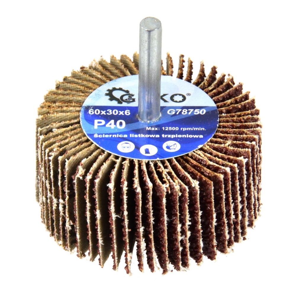 Geko fúrógépbe fogható lapkás csiszolókorong 60x30X6mm (P40)