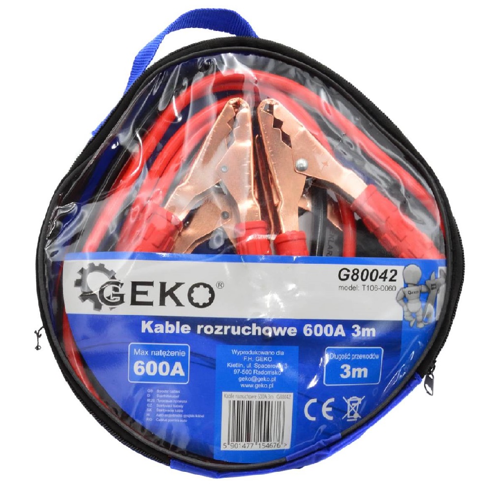 Geko profi indító kábel/bika kábel, 600 A, 3 m