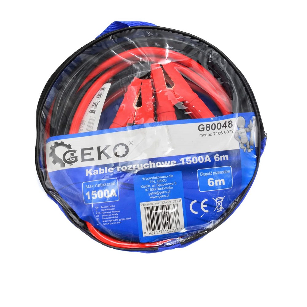 Geko profi indító kábel/bika kábel, 1500 A, 6 m