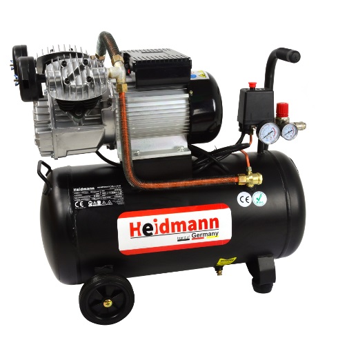 Heidmann 50 literes 2 hengeres kompresszor 8 BAR/ 430L/perc