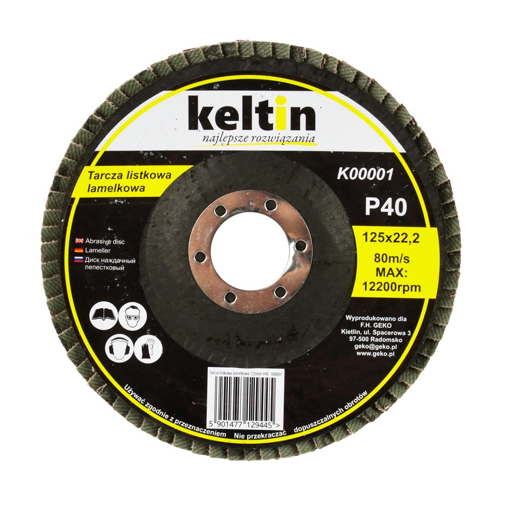 Keltin lamellás csiszoló korong 125x22 P40