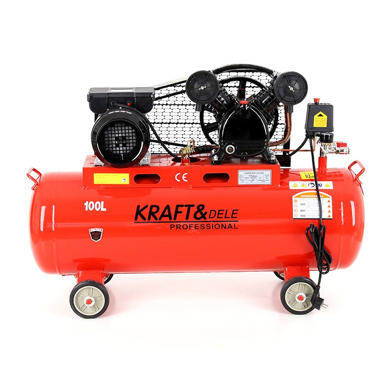 Kraft&Dele 100 L-es 2 hengeres olajos kompresszor 8bar, 480L/min, 230V