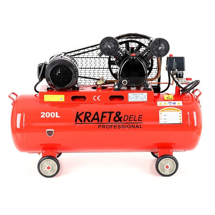 Kraft&Dele 200 L-es 2 hengeres olajos kompresszor 8bar, 690L/min, 400V