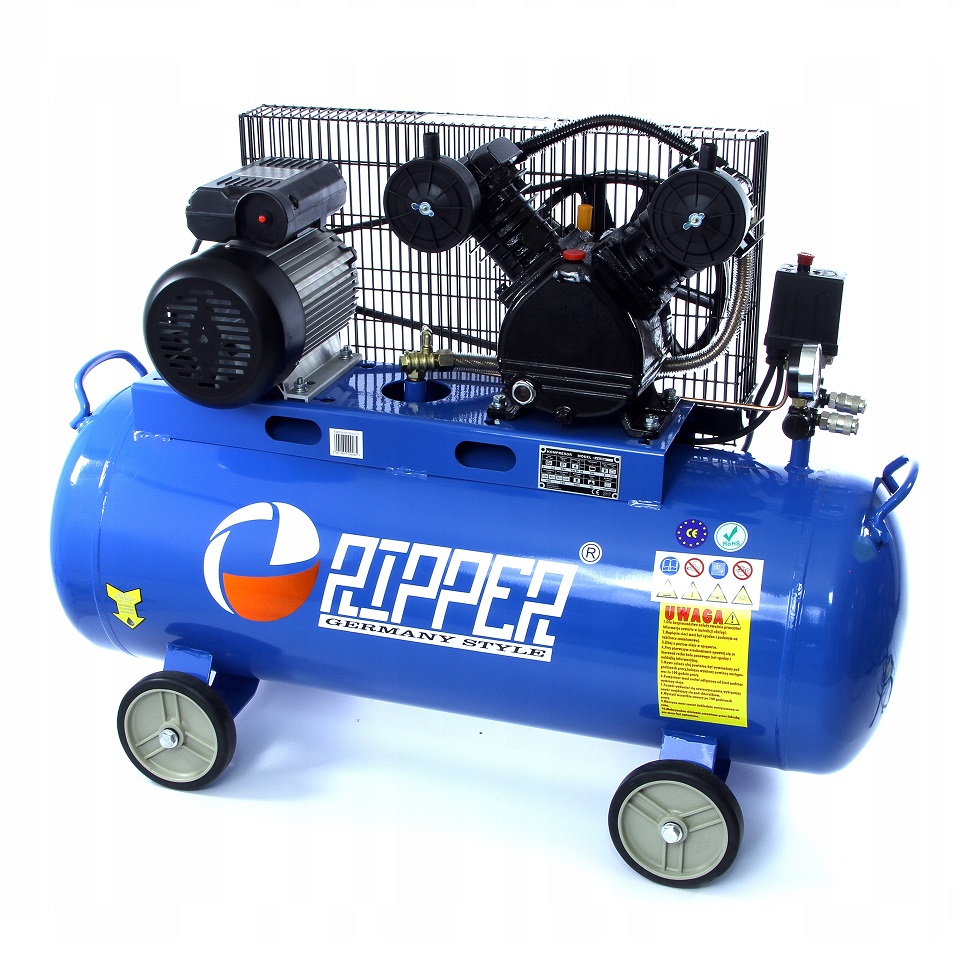 Ripper 100 literes V motoros olajos kompresszor,8 BAR, 400L/pe