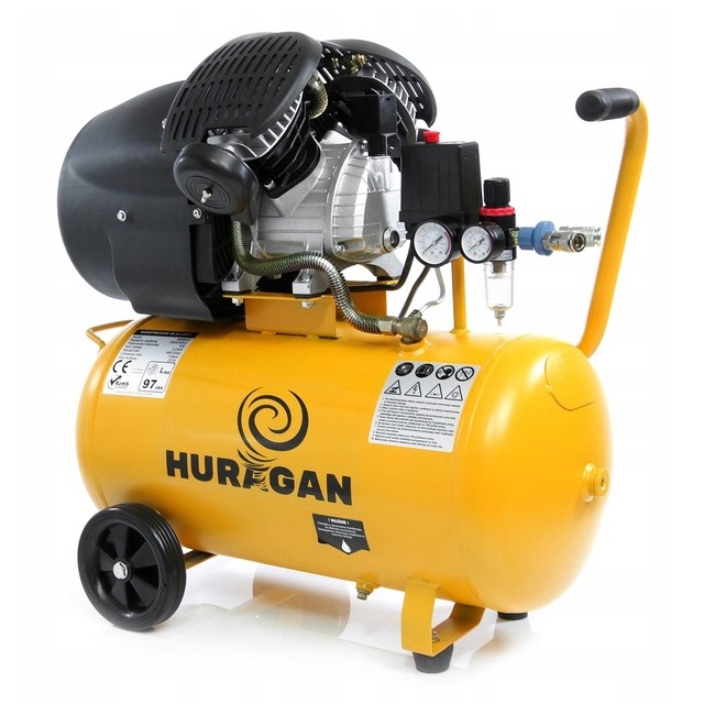 Huragan 50 literes 2 hengeres olajos kompresszor, 440 l/perc